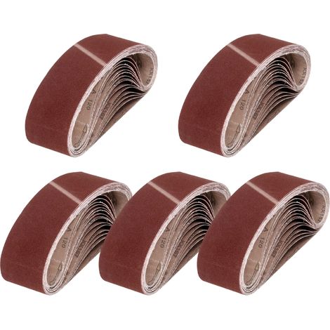 Bande Abrasive - 100 x 914 mm - Corindon - Pour Bois Et Métaux - À Sec - Lot De 5 (1/5)