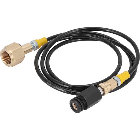 Ortviai Tuyau CO2 universel pour siphon à eau gazeuse – 1,5 m, raccord G5/8-14, acier inoxydable noir (1/4)