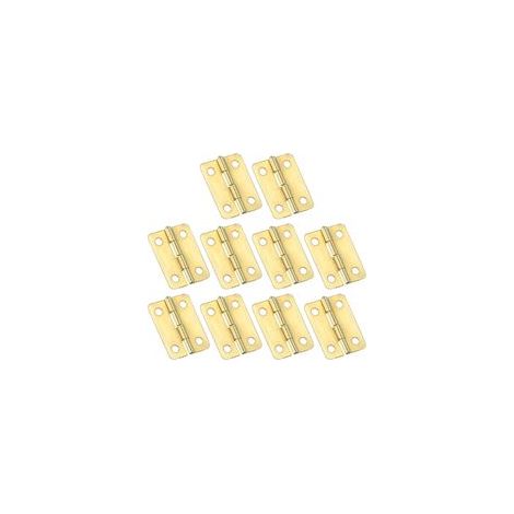 Petites Charnières Bout 24mm, 10 Pcs Mini Charnière avec Vis pour Boîtes à Bijoux en Bois, Portes de Tiroir d'Armoire, Portail, Doré