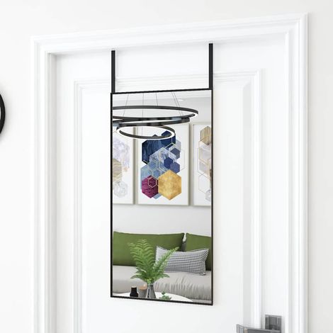 vidaXL Espejo de puerta cristal y aluminio negro 40x80 cm (1/4)