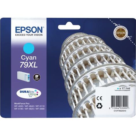 EPSON Cartouche d'encre 79 XL Cyan - Tour de Pise (C13T79024010)
