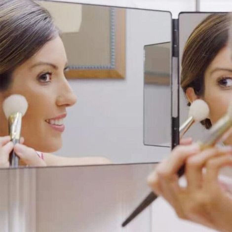 Dreiteiliger, klappbarer und verstellbarer Friseurspiegel für Haarschnitte und Make-up (1/5)