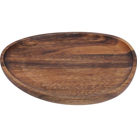 Plateau de rangement en bois irrégulier pour collations fruits 26x21cm, organisateur de table accessoire décoration (1/5)