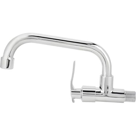 Robinet mural simple pour eau froide, G1/2 pouce, pour salle de bain et cuisine (20 cm) (1/5)