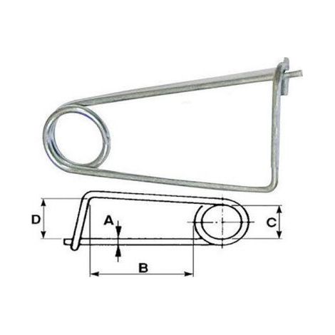MOLLA FERMAGANCI 5X90 MM COPPIGLIA TRATTORE (27930)