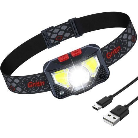 Rechargeable Headlamp, 1500L Super Bright Lightweight Waterproof Powerful LED Head Torch with Red Light, Motion Sensor, 8 Lighting Modes, 25H Runtime for Running/Camping (1/5)