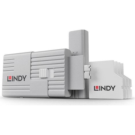 Lindy 40478 bloqueador de puerto Bloqueador de puerto + clave SD card Blanco Acrilonitrilo butadieno estireno (ABS) (1/4)
