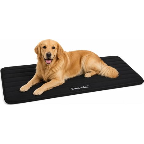 Panier Chien - Coussin Chien et Chat orthopédique Noir XXL - Memory Foam - idéal pour Cages métalliques et Chiens en Caisse - 116x69x2,3cm (1/5)