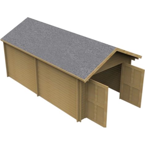 garage in legno habrita "vendome" in abete 365x664x307 cm