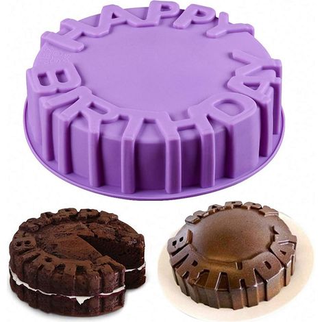 Moule À Gâteau En Silicone - 20 cm De Diamètre - Pour Gâteau D'anniversaire Fromage Blanc Flan Tarte Pâtisserie - 1 Pièce (1/5)