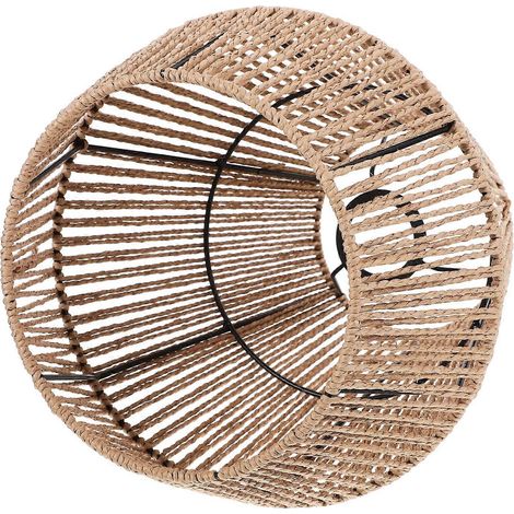 Suspension en rotin tressé rustique marron clair, idéale pour la décoration. (1/5)