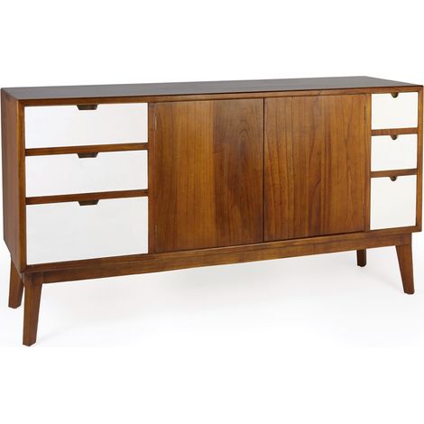 Buffet 6 tiroirs et 2 portes bois massif de mindi Kretos 160cm (1/5)
