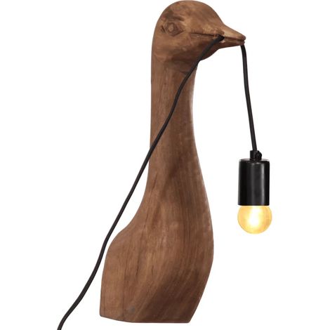 Lampe murale en forme d'animal style industriel 12 x 12 x 42 cm design unique en bois de manguier naturel (1/5)