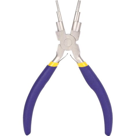 Pince à bijoux, pinces à nez rond en acier au carbone, poignée violette pour fabrication et réparation de bijoux (1/5)
