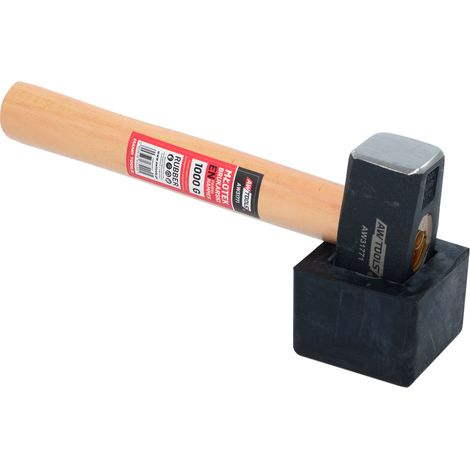 Pflasterhammer, Gummihammer 1,0 kg mit Gummiaufsatz 26 cm (1/3)