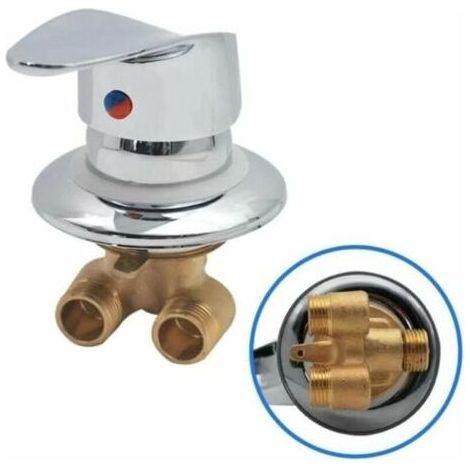 Mitigeur Cabine de Douche Robinet de douche en laiton Inverseur de sortie Robinet mitigeur de douche chrom Connecteur G1/2 Mitigeur d'eau froide et chaude de douche pour salle (1/5)