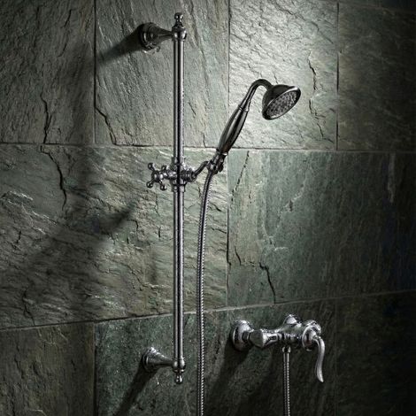 PaulGurkes Ensemble de Douche Rétro Nostalgie Mitigeur Monocommande avec Barre de Douche (1/5)
