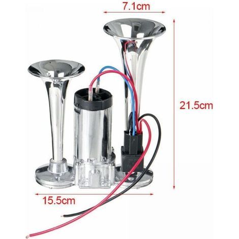 600DB 12V double trompettes électrovanne électrique Super fort voiture électrique klaxon d'air haut-parleur pour véhicule voiture SUV camion camion RV bateau (1/3)