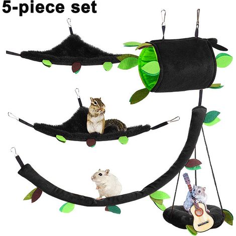 Hamac pour hamster cinq pièces - Noir (1/5)