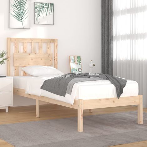 Cadre De Lit Moderne: Simple - Lit Simple - Bois de pin massif 90x190 cm Simple Chic-198793 (1/4)