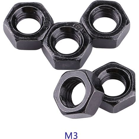 Écrous hexagonaux métriques filetés en acier au carbone galvanisé (M3) (1/5)