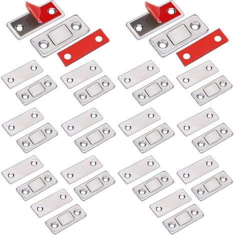 Chiusure magnetiche per ante di armadi, 14 pezzi, chiusure magnetiche adesive ultrasottili, chiusura magnetica resistente per ante scorrevoli, cassetti e finestre. (1/4)