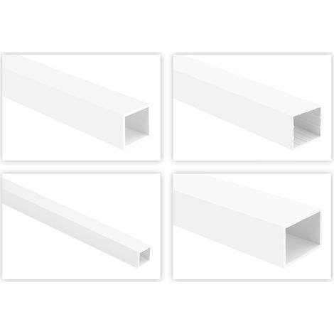 Vierkantrohr Profile PVC weiß 2m - Quadrat- & Rechteckrohre, Kabelkanal - HJ: Rohrprofil 239 - 35x30mm mit abgerundeten Ecken