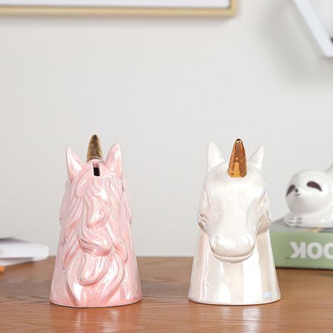 Tirelire cochon en céramique mignonne (1 pièce), décoration de chambre, cadeau pour enfants (1/5)