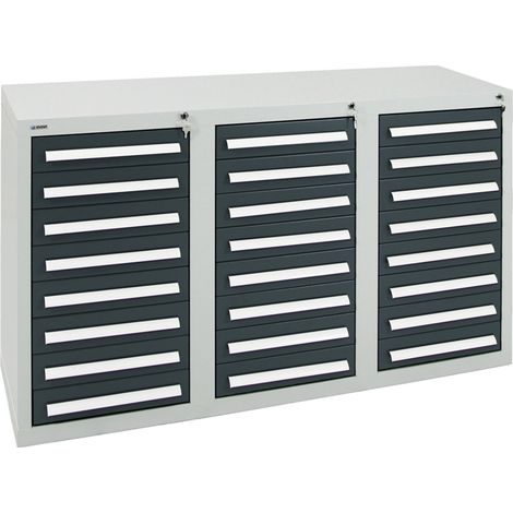 Stumpf Schubladenschrank Serie T-100/35-1, RAL 7035/7016, 24 Schubladen (1/3)