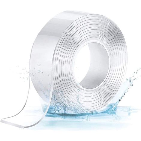 Nano Tape, doppelseitiges Klebeband, multifunktional, rutschfest, transparent, spurlos, waschbar, wiederverwendbar, für Zuhause, 2 mm x 3 cm x 5 m
