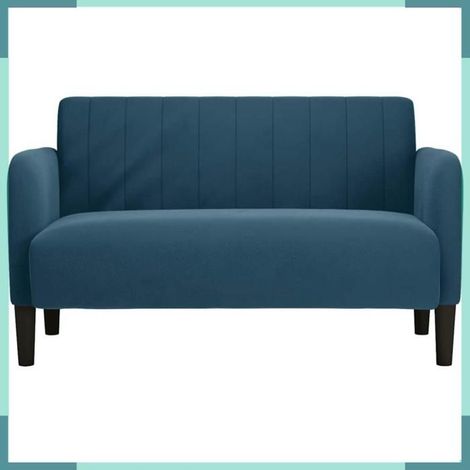 Canapé causeuse - 4100586 - Bleu velours côtelé - Largeur d'assise 109 cm - 2 places (1/5)