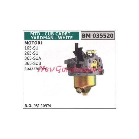 Cubeta carburador MTD soplador de nieve 165-SU 265-SU 035520