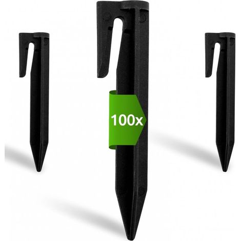 Lot de 100 piquets de fixation en plastique résistant – Pour tondeuses robots Landroid – Installation rapide – Résistant aux intempéries (1/5)