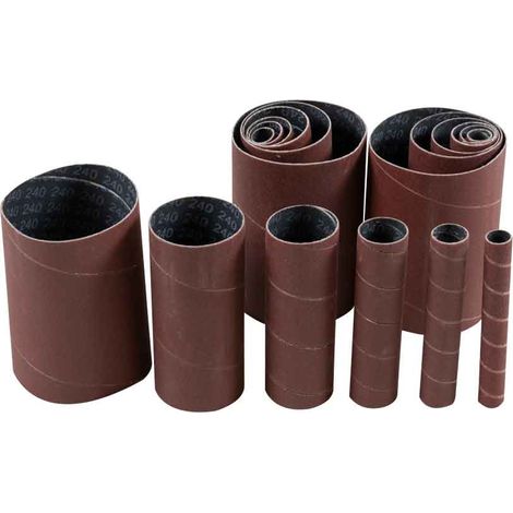 Kit 18 manicotti nastri abrasivi x levigatrice a mandrino gr 80