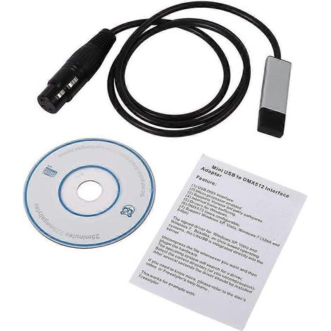 Adaptateur mini USB vers DMX, contrôleur DMX512, variateur pour éclairage scénique et ordinateur (1/5)