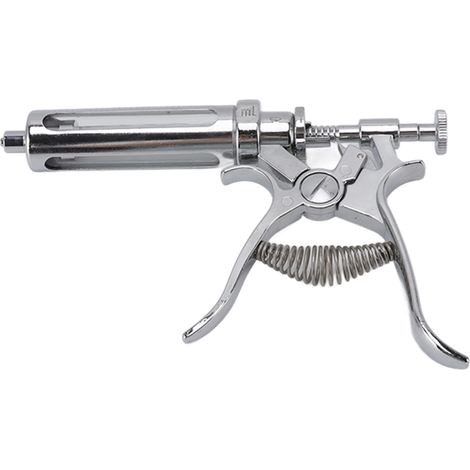 Injecteur pour bétail 30 ml, semi-automatique, en acier inoxydable, seringue d'injection continue à 5 niveaux, pour usage vétérinaire en élevage. (1/5)