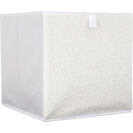 Cube de Rangement Pliable en Bouclette 30x30 cm Élégant (1/5)