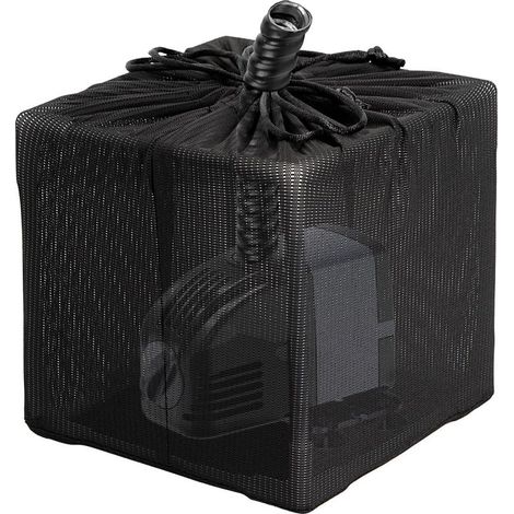 Boîte de filtration de bassin - Sac filtrant en maille - Sac en filet - Pour aquarium, jardin, étang - Noir - 26 cm