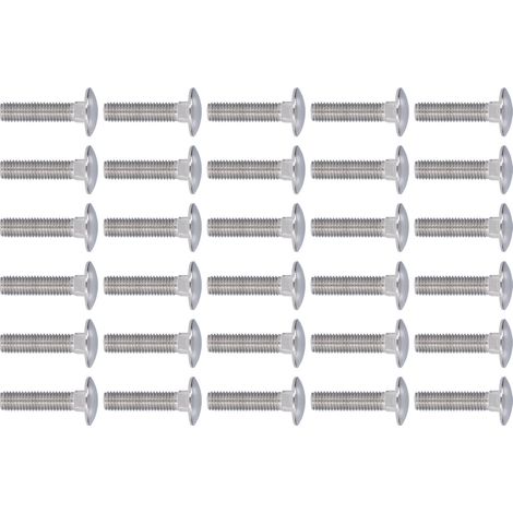 Lot de 30 vis à tête bombée M10x40, boulons à collet carré en inox A2-70, pour machines et équipements industriels. (1/5)