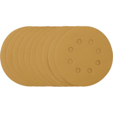 Gold Sanding Discs with Hook & Loop, 125mm, 400 Grit (Pack of 10) (59856) (1/5)