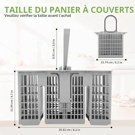 Panier à couverts universel pour lave-vaisselle Hotpoint/Indesit/Whirlpool/Bauknecht/Ikea 488000386607/C00257140, accessoire de panier inférieur (1/3)