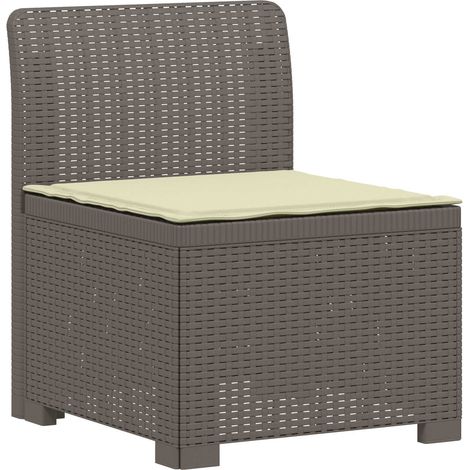 Maison Exclusive - 1-Sitzer Garten-Sofa mit Kissen Rattan-Look PP (1/5)