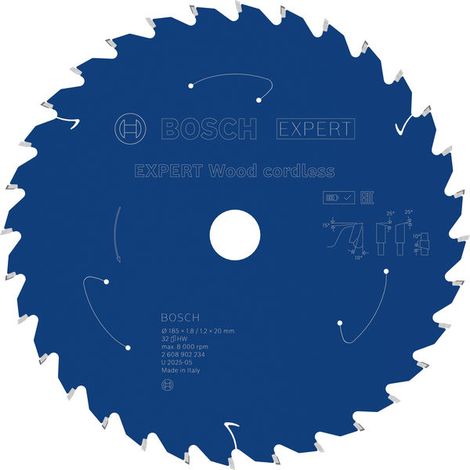 Bosch Wood cordless Circular Saw Blade 185 x 1.8/1.2 x 20 mm T32 2608902234 (1/4)