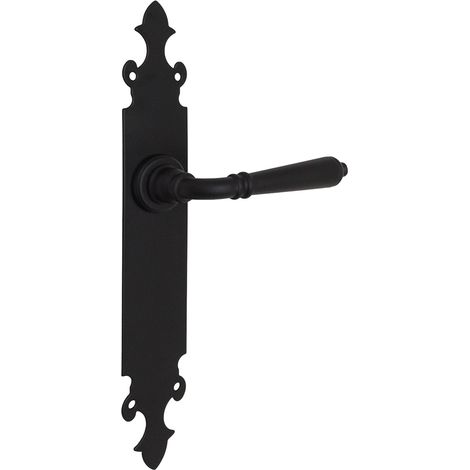 Manilla aluminio negra mate placa rústica 45x275mm uso normal