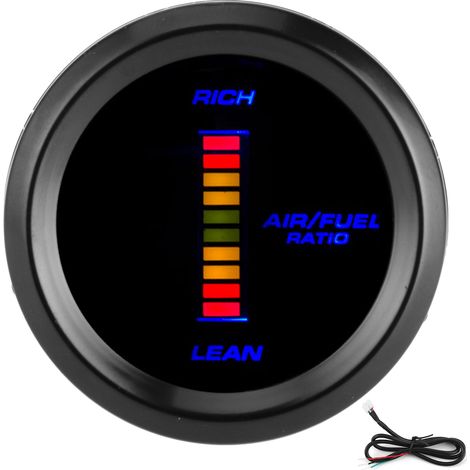 Afficheur Ratio Air/Carburant 52mm Indicateur LED Bleu pour Automobile (1/5)