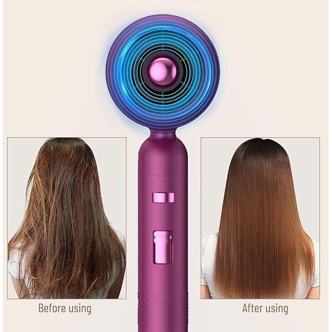 Sèche-Cheveux Pliable de Voyage 1800W, Ionique Anti-Frisottis, 3 Températures 2 Vitesses + Air Froid, Avec Diffuseur & Concentrateur, Compact Silencieux Maison & Voyage