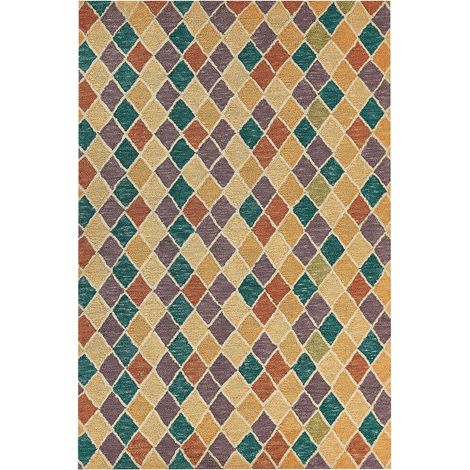 Tappeto moderno con motivo geometrico 160 x 230 cm multicolore Keskin