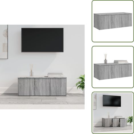 Meuble TV Sonoma gris 80x34x30 cm Bois d'ingénierie - Meuble Tv - Meuble Téléviseur - Support Tv - Unité Tv - Meubles Salon (1/5)
