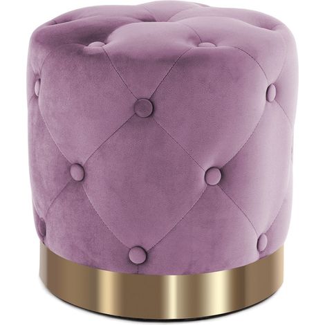 Pouf contenitore Piano in velluto bordeaux e oro (1/3)