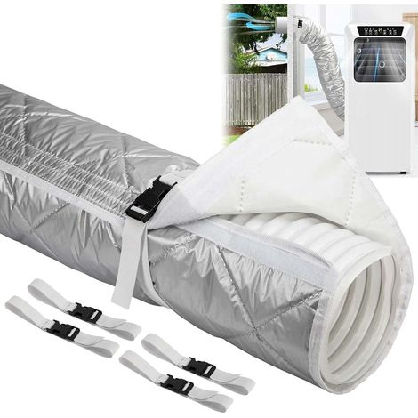 JSSEVN - Funda aislante para manguera de escape de aire acondicionado, 150 × 55 cm, con protección UV, apta para rejillas de ventilación de 5 a 5,9 pulgadas. (1/5)